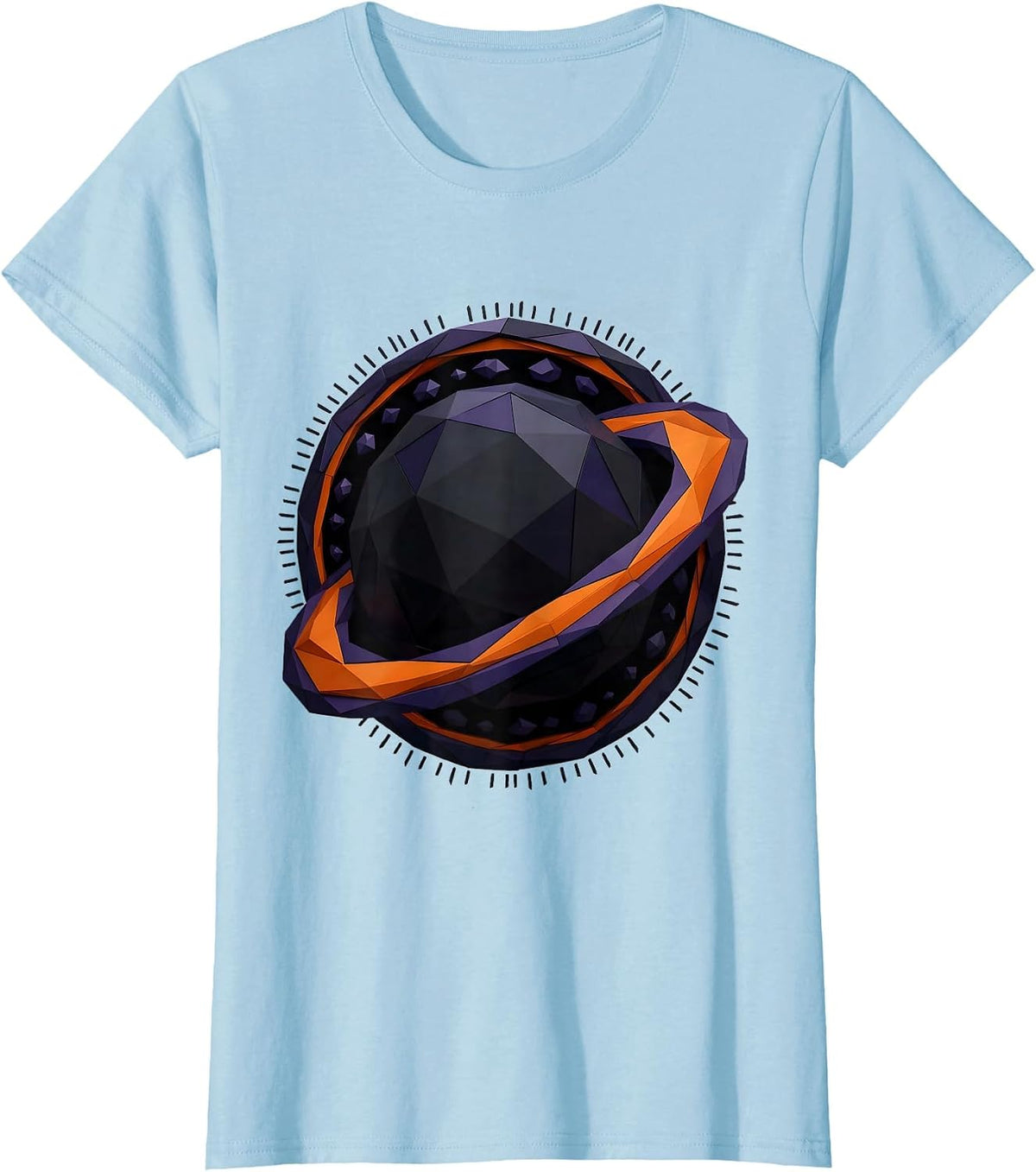 Black Hole Diagram Low Poly Space Science Enthusiast T-Shirt - Baby Blue