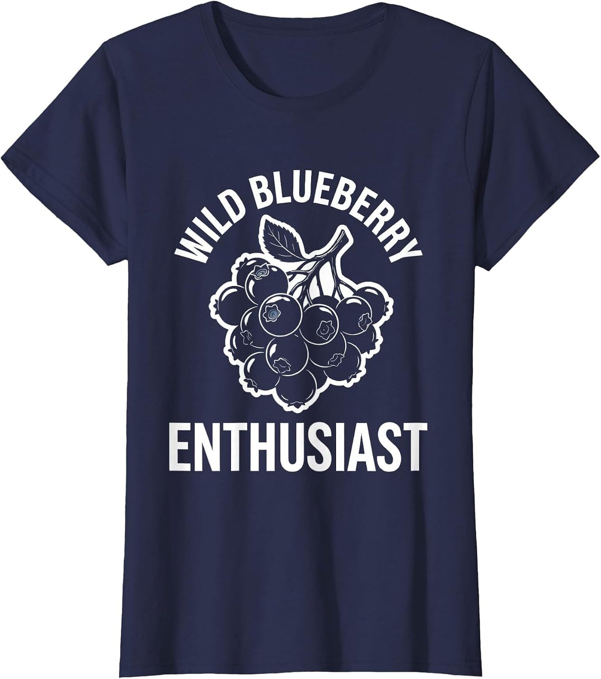 Women's Wild Blueberry Enthusiast Red White and Blueberries T-Shirt - Navy Blue
