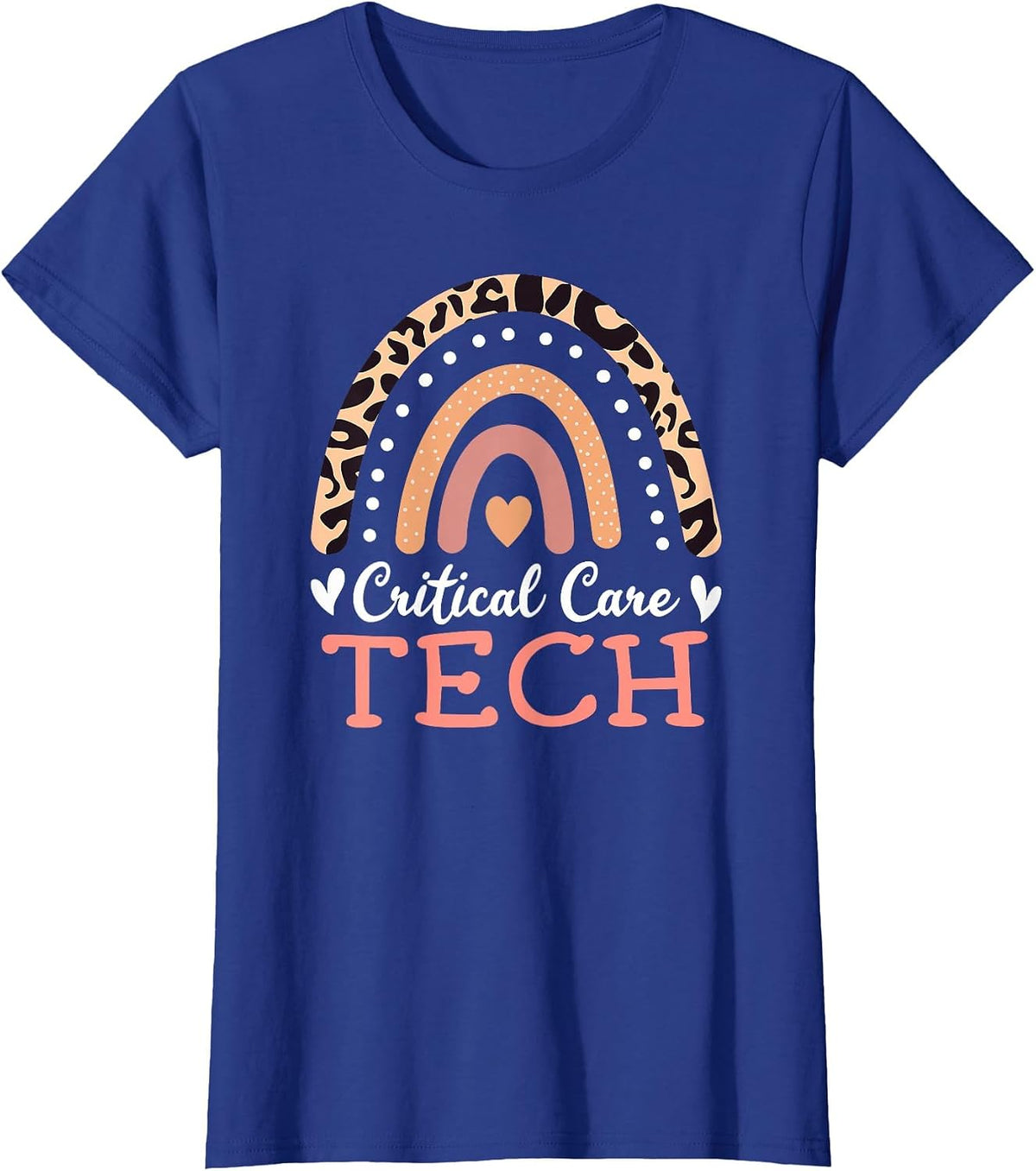 Critical Care Tech Rainbow EMT Emergency Medical Technician T-Shirt - Royal Blue