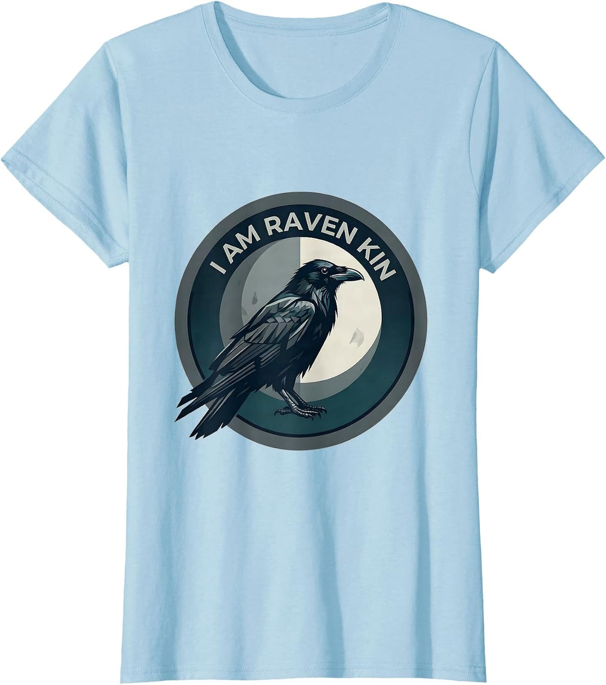 Women's I Am Raven Kin Gothic Raven Bird Lover Dark Aesthetic T-Shirt - Baby Blue
