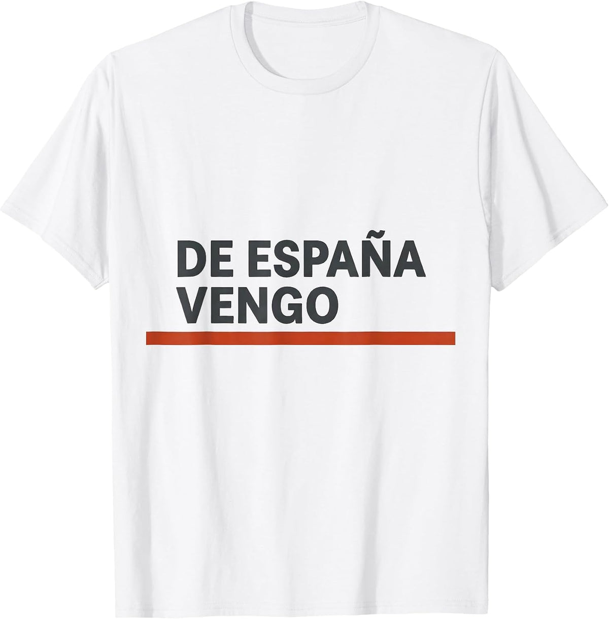 Men's De España Vengo Minimalist Spanish Heritage Souvenir T-Shirt - White
