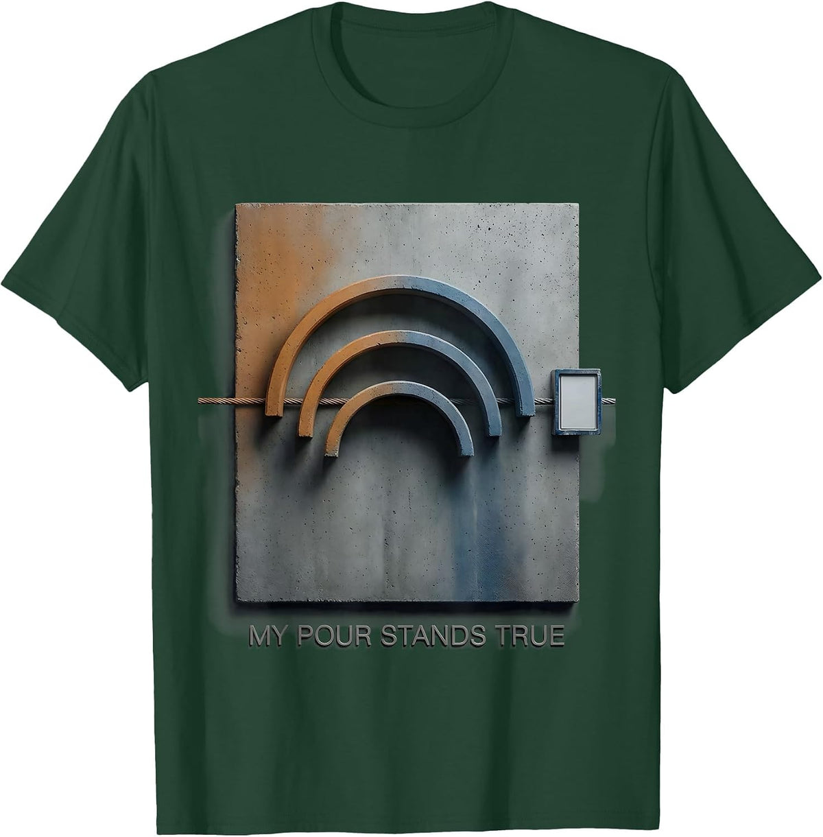Men's My Pour Stands True Swiss International Funny Crane Operator T-Shirt - Dark Green