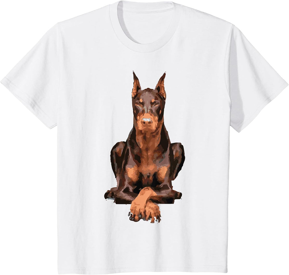 Watercolor Portrait Doberman Pinscher for Dog Owners T-Shirt - White