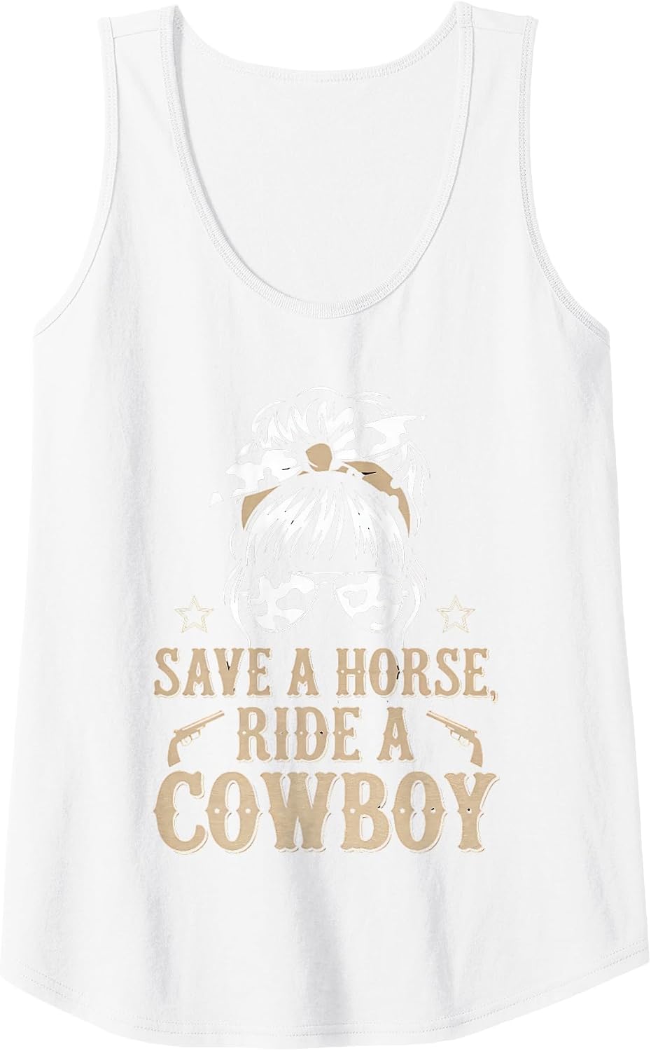 Save A Horse Ride A Cowboy Tshirt Country Outfits Horseback Tank Top - White