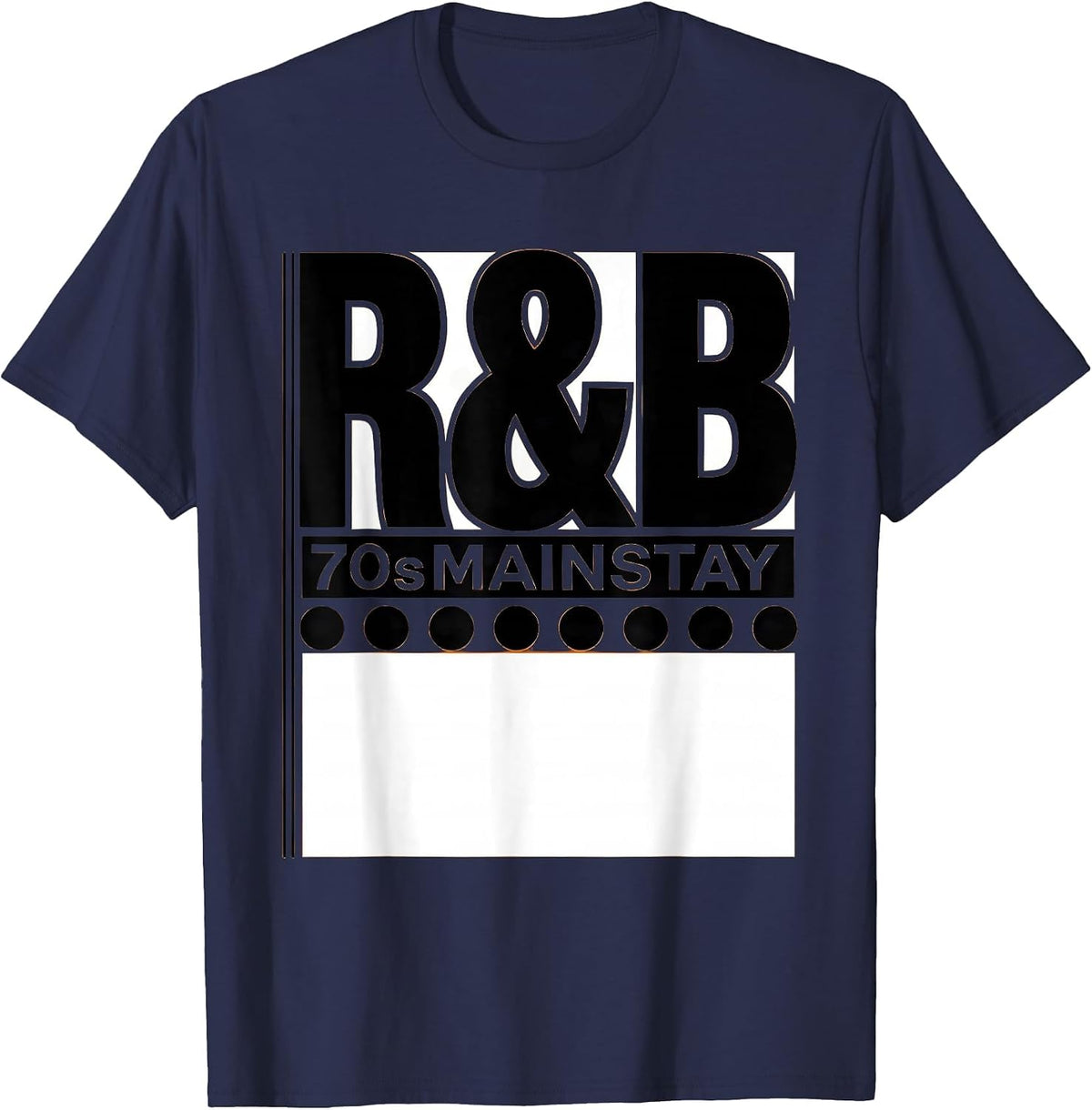 70s R&B Mainstay Retro Vintage Soul Music Fan T-Shirt - Navy Blue