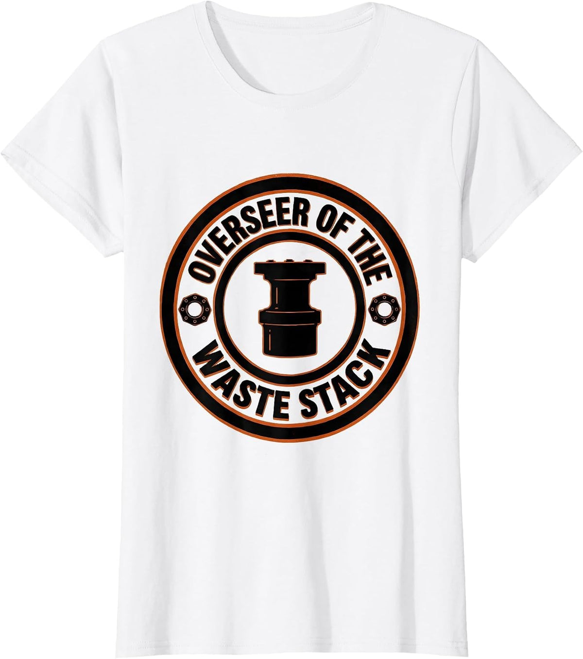 Women's Overseer of the Waste Stack Funny Plumber Pipefitter Dad T-Shirt - White