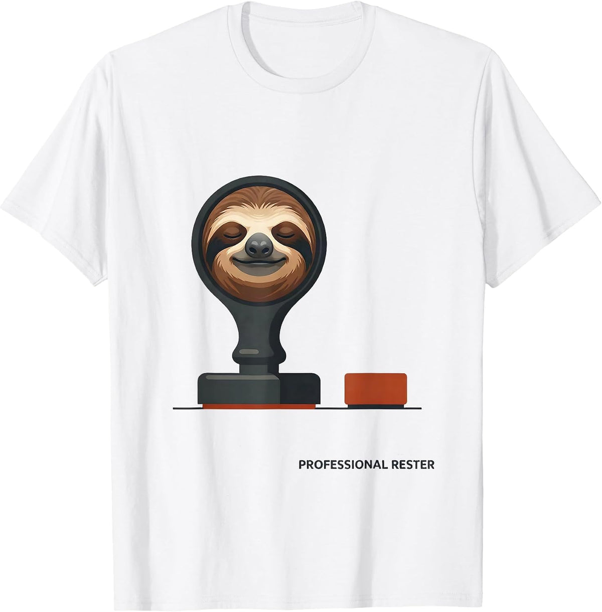 Men's Professional Rester Funny Sloth Humor Novelty Gift T-Shirt - White