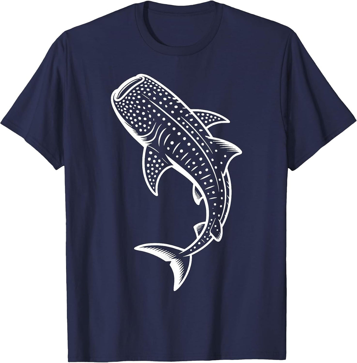Whale Shark Illustration T-Shirt - Navy Blue