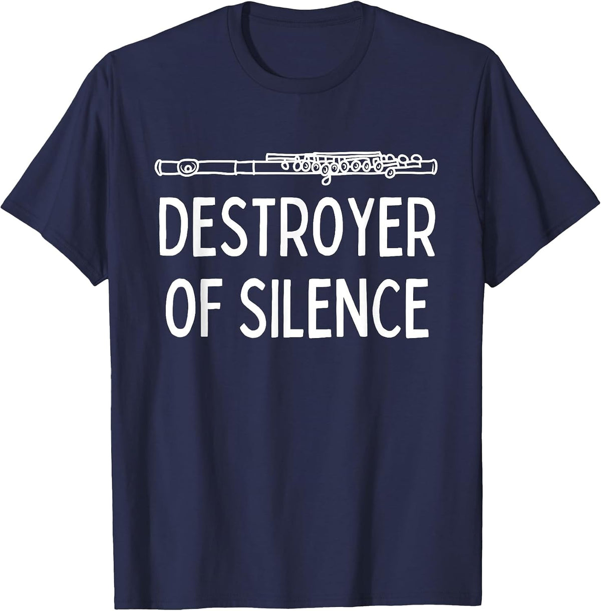 Best Flute Player Band Music Flautist Funny Flute T-Shirt - Navy Blue