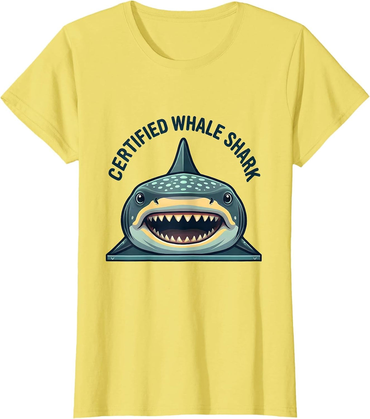 Certified Whale Shark Funny Shark Lover Ocean Wildlife Humor T-Shirt - Lemon Yellow