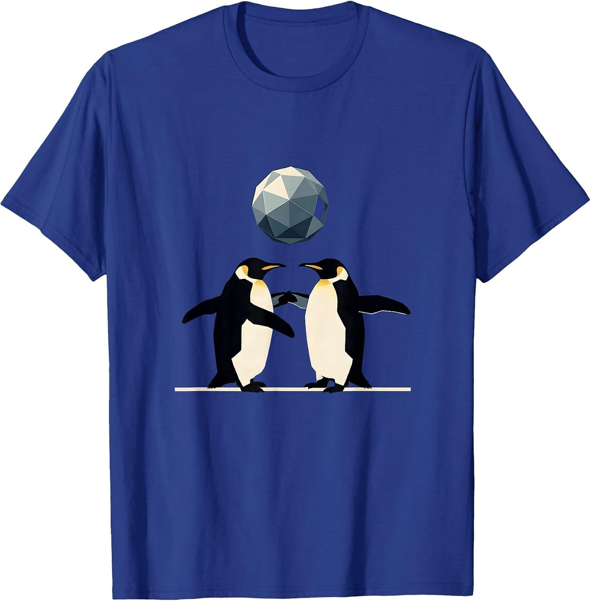 Penguins Slow Dancing Under Disco Ball T-Shirt - Royal Blue