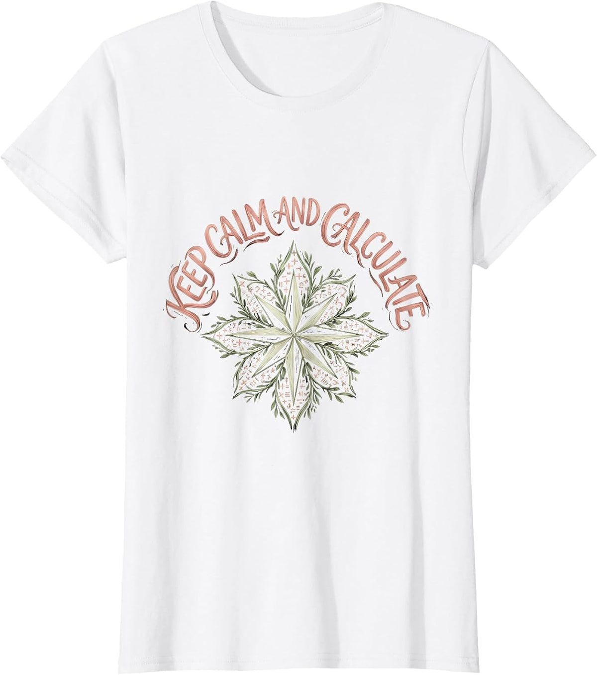 Keep Calm and Calculate Math Lover Design T-Shirt - White