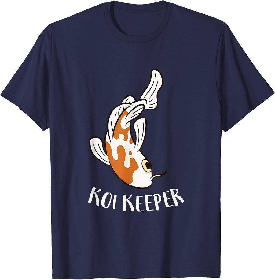 Koi Keeper Japanese Koi Fish Lover T-Shirt - Navy Blue
