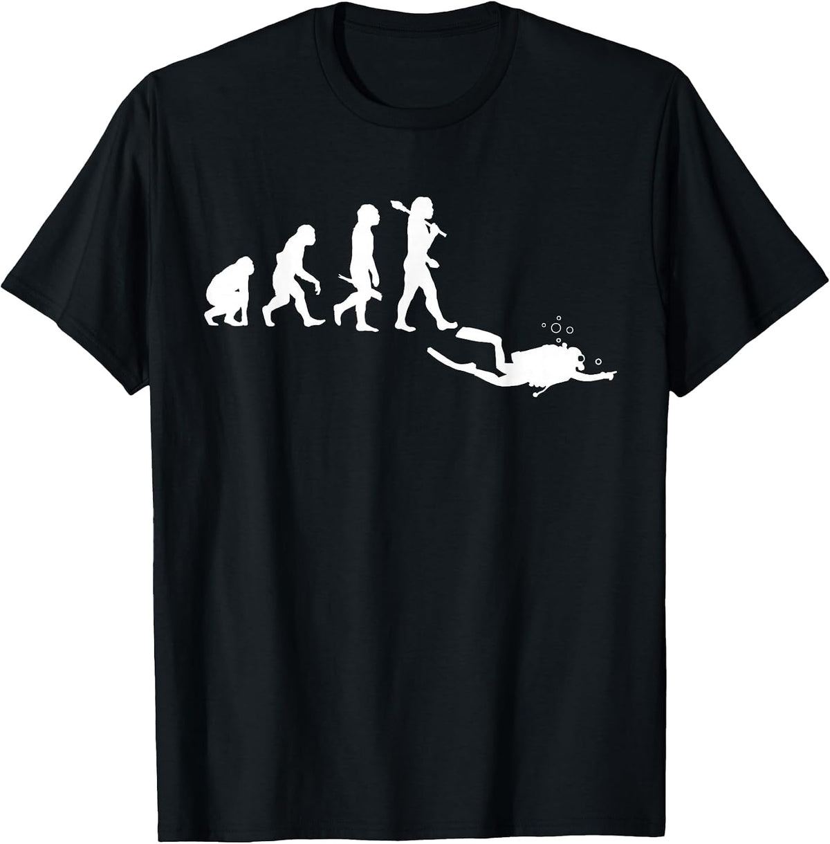Scuba Evolution Funny Scuba Diving Evolution T-Shirt - Black