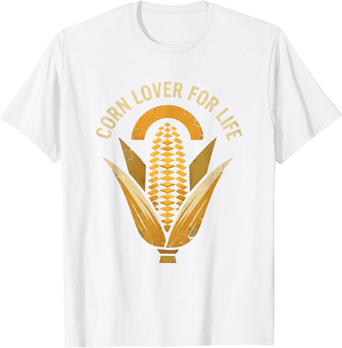 Men's Corn Lover For Life Funny Corn Design T-Shirt - White