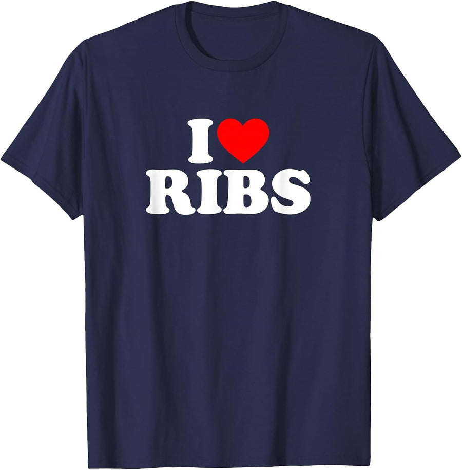 I Love Ribs T-Shirt - Navy Blue