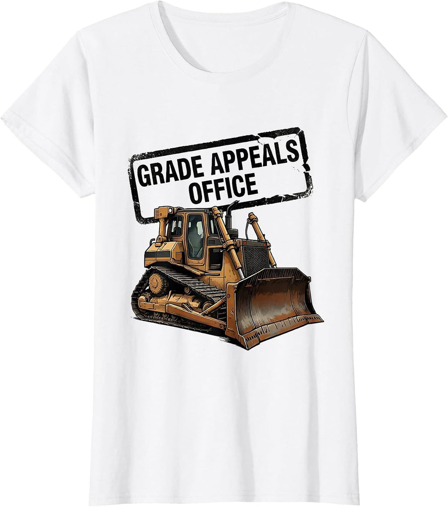 Women's Grade Appeals Office Rubber Stamp Heavy Equipment Operator T-Shirt - White