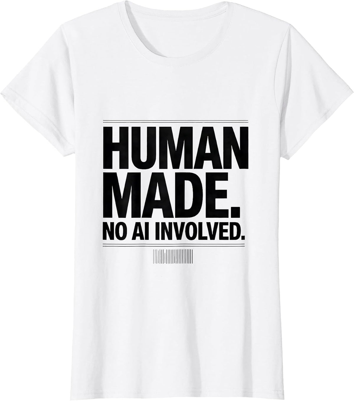 Women's Human Made No AI Involved Funny Tech Worker AI Skeptic T-Shirt - White