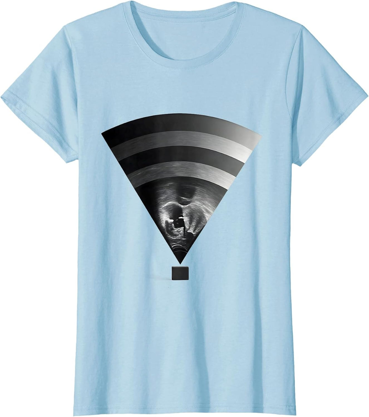 Sector Beam Wedge Monochromatic Sonographer Ultrasound Tech T-Shirt - Baby Blue