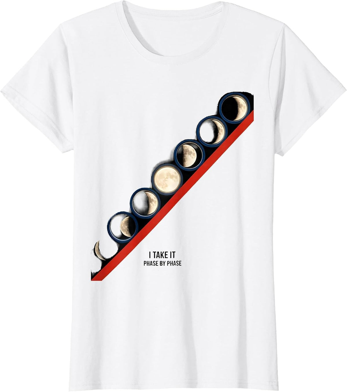 I Take It Phase By Phase Bauhaus Modernist Astronomy Science T-Shirt - White
