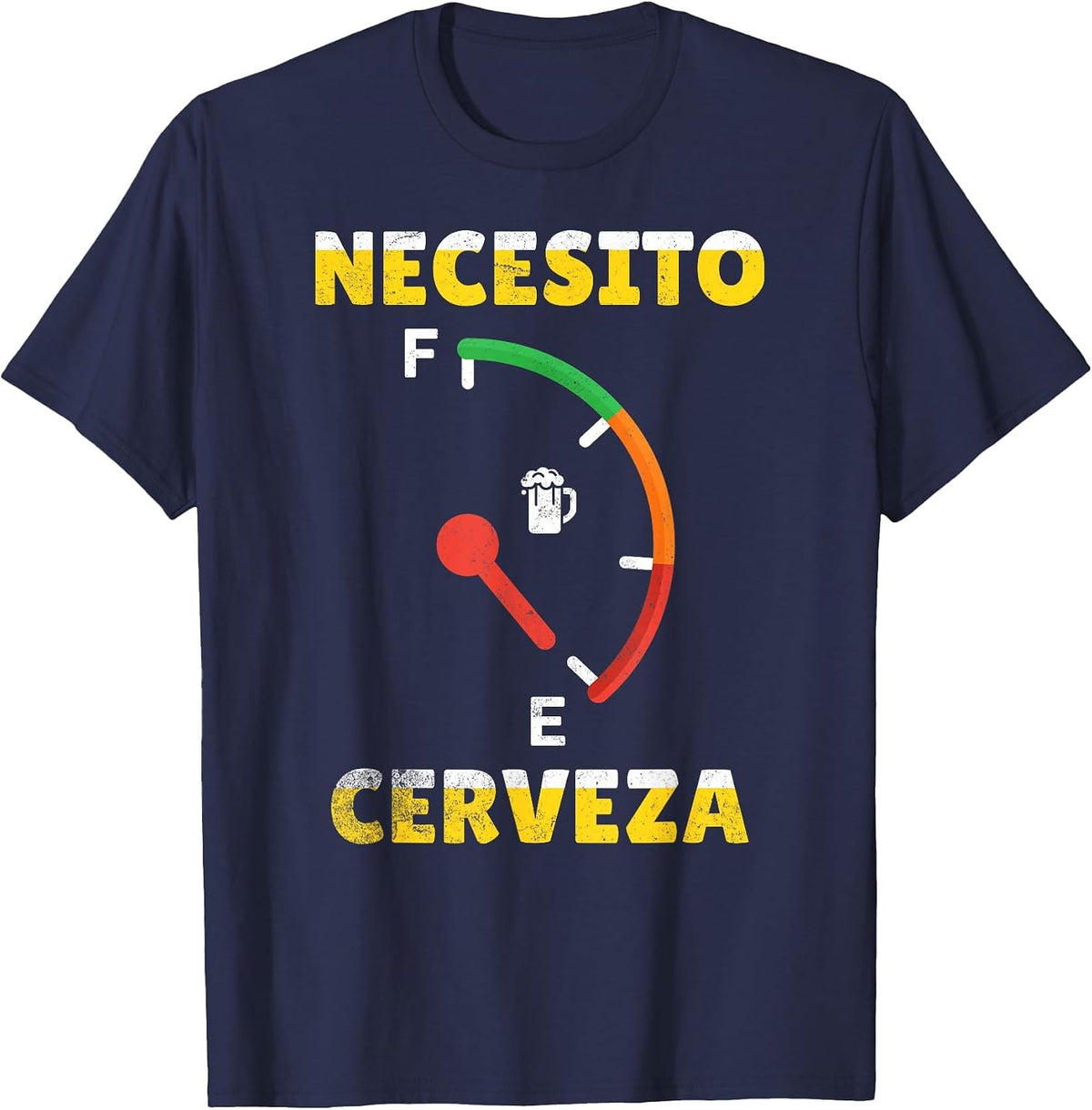 I Need Beer Necesito Cerveza in Spanish Funny Cinco De Mayo T-Shirt - Navy Blue