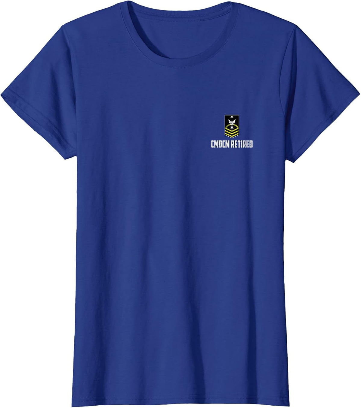 Retired E-9 Command Master Chief Petty Officer CMDCM Rank T-Shirt - Royal Blue