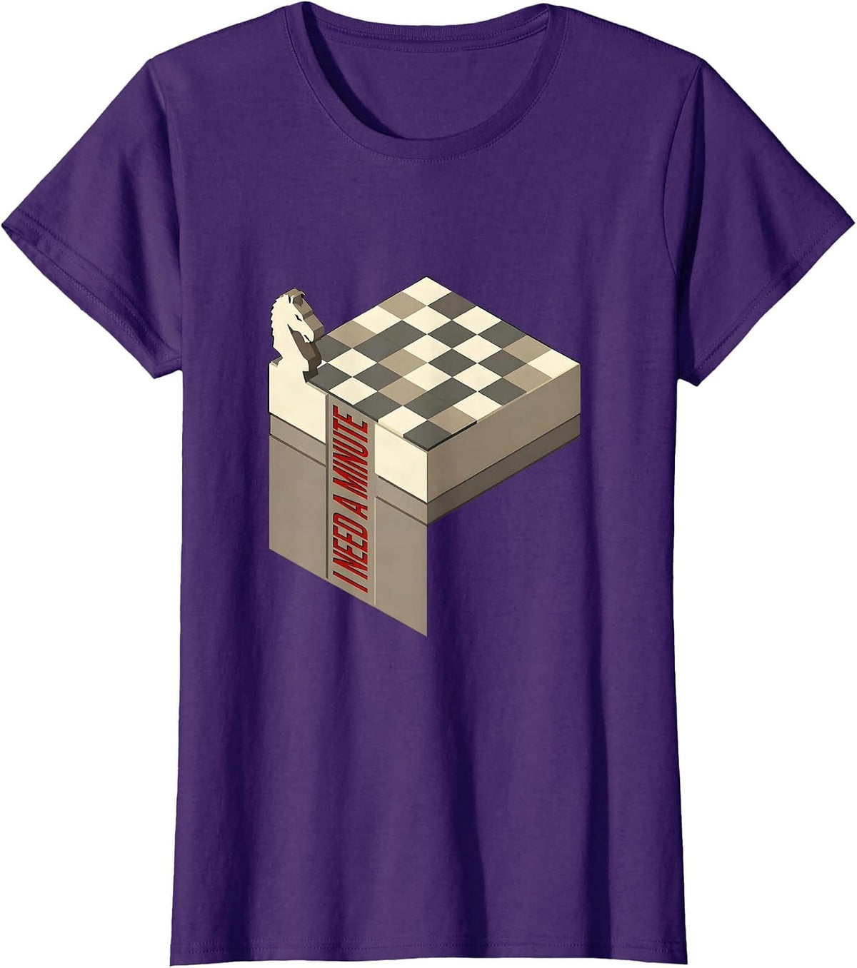 Women's I Need A Minute Funny Chess Lover Board Game Humor Gift T-Shirt - Purple
