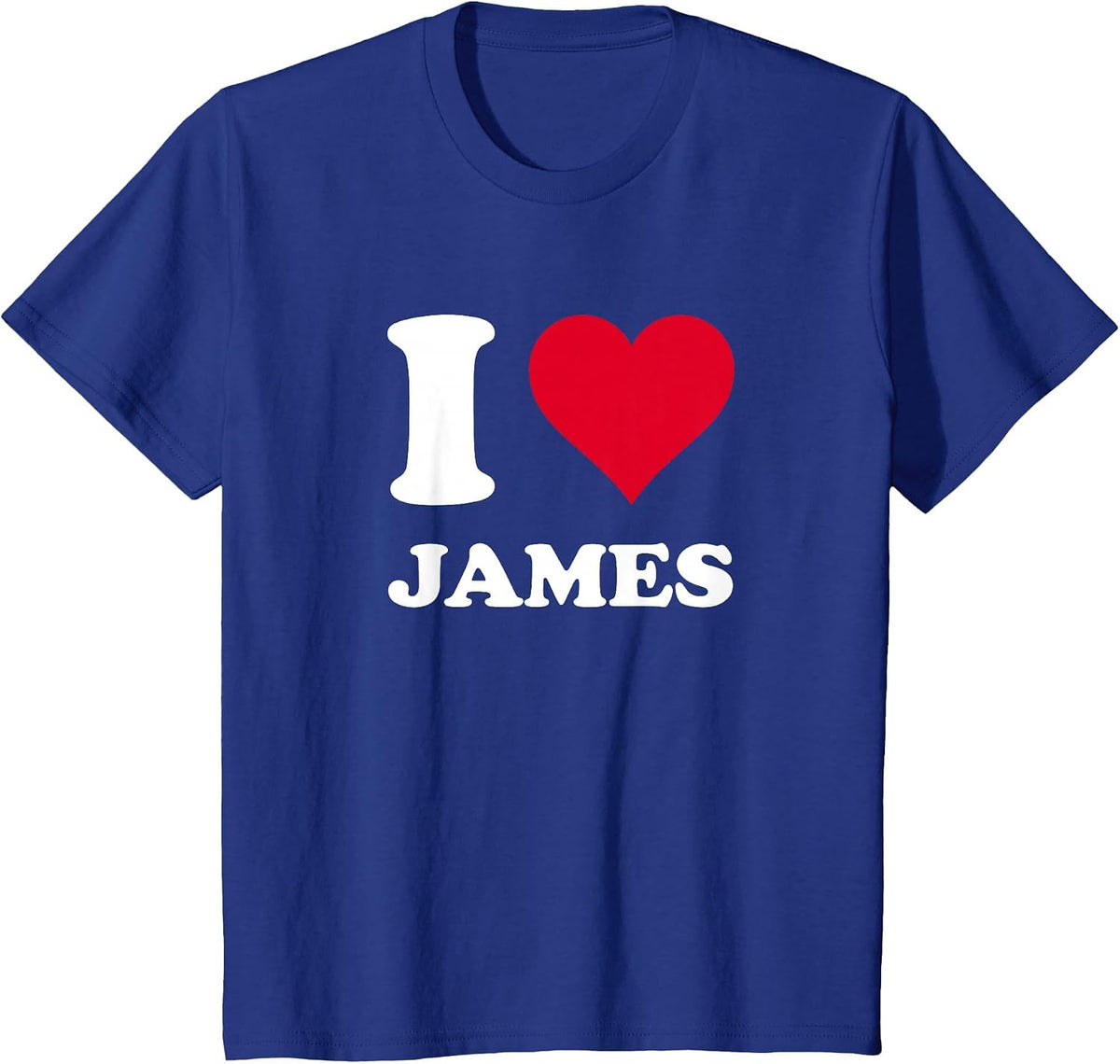 Red Heart I Love James T-Shirt - Royal Blue