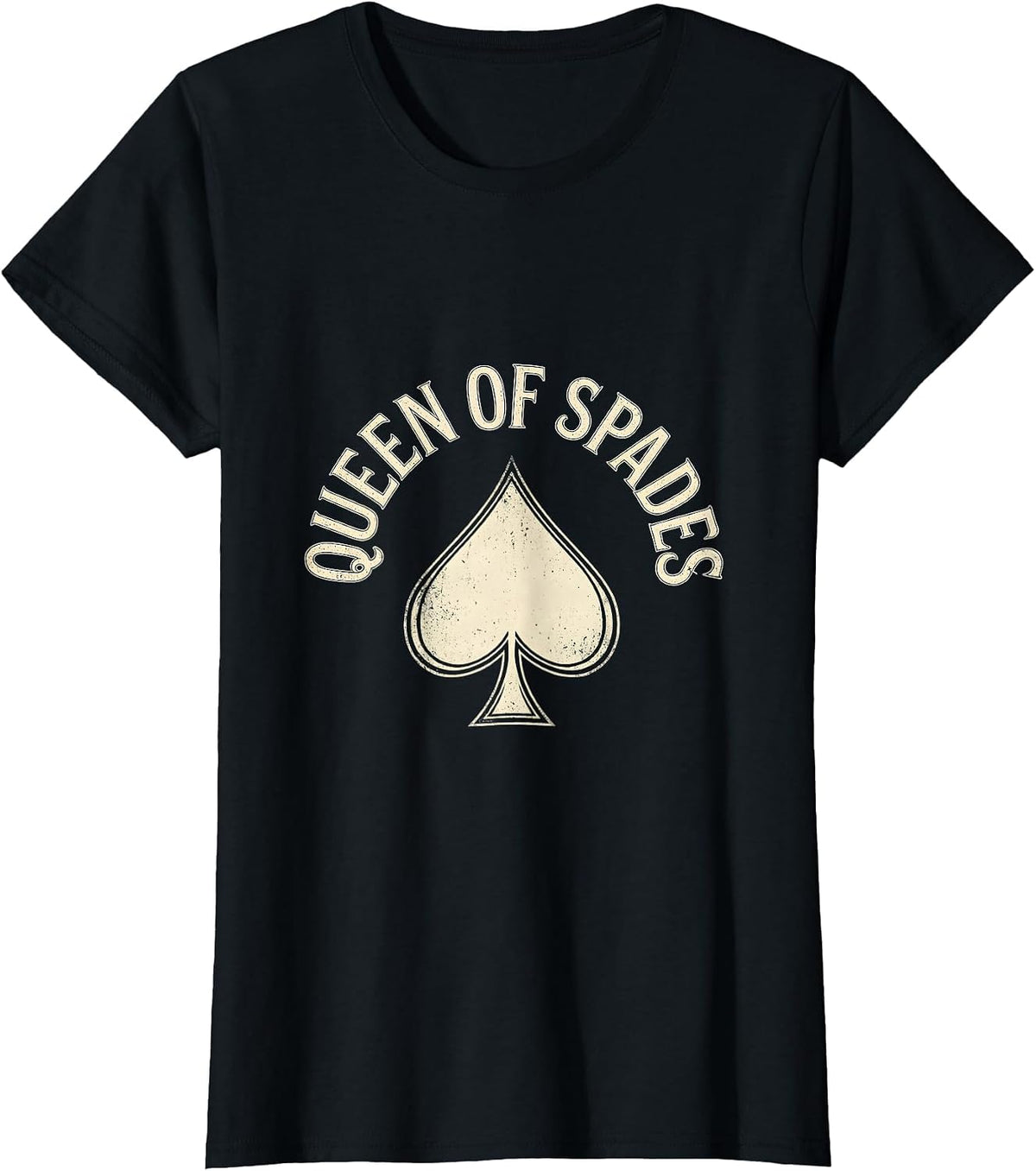 Queen Of Spades Vintage Poker Player Casino Gambler T-Shirt - Black