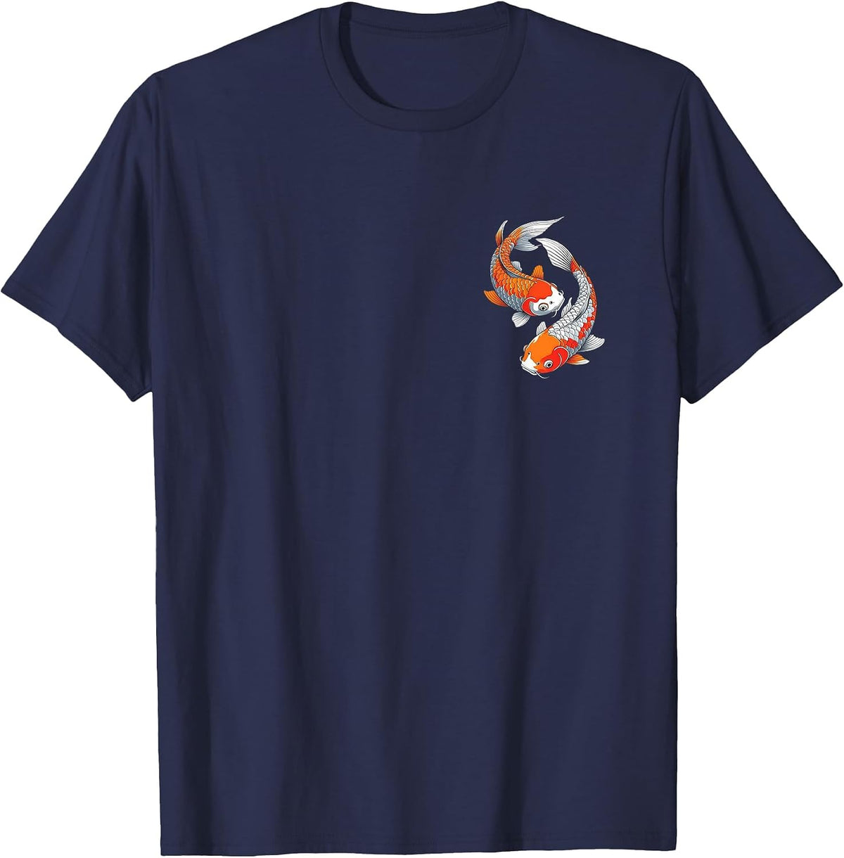 Japanese Koi Fish Yin Yang T-Shirt - Navy Blue