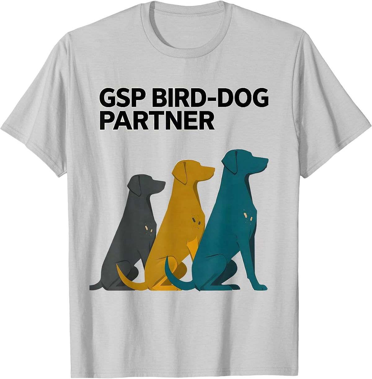 Men's GSP Bird-Dog Partner Midcentury Modern German Shorthaired T-Shirt - Silver Grey