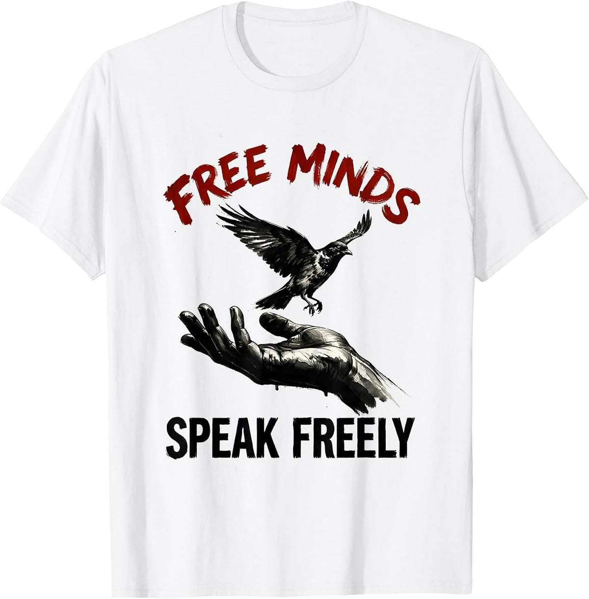 Men's Free Minds Speak Freely Free Speech Design T-Shirt - White