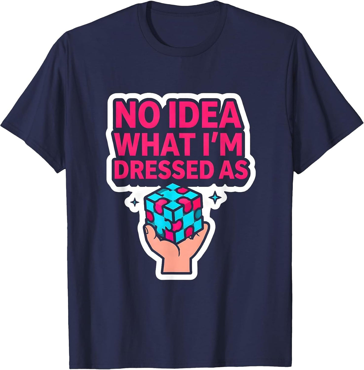 Men's No Idea What I'm Dressed As Funny 80s Party Costume T-Shirt - Navy Blue