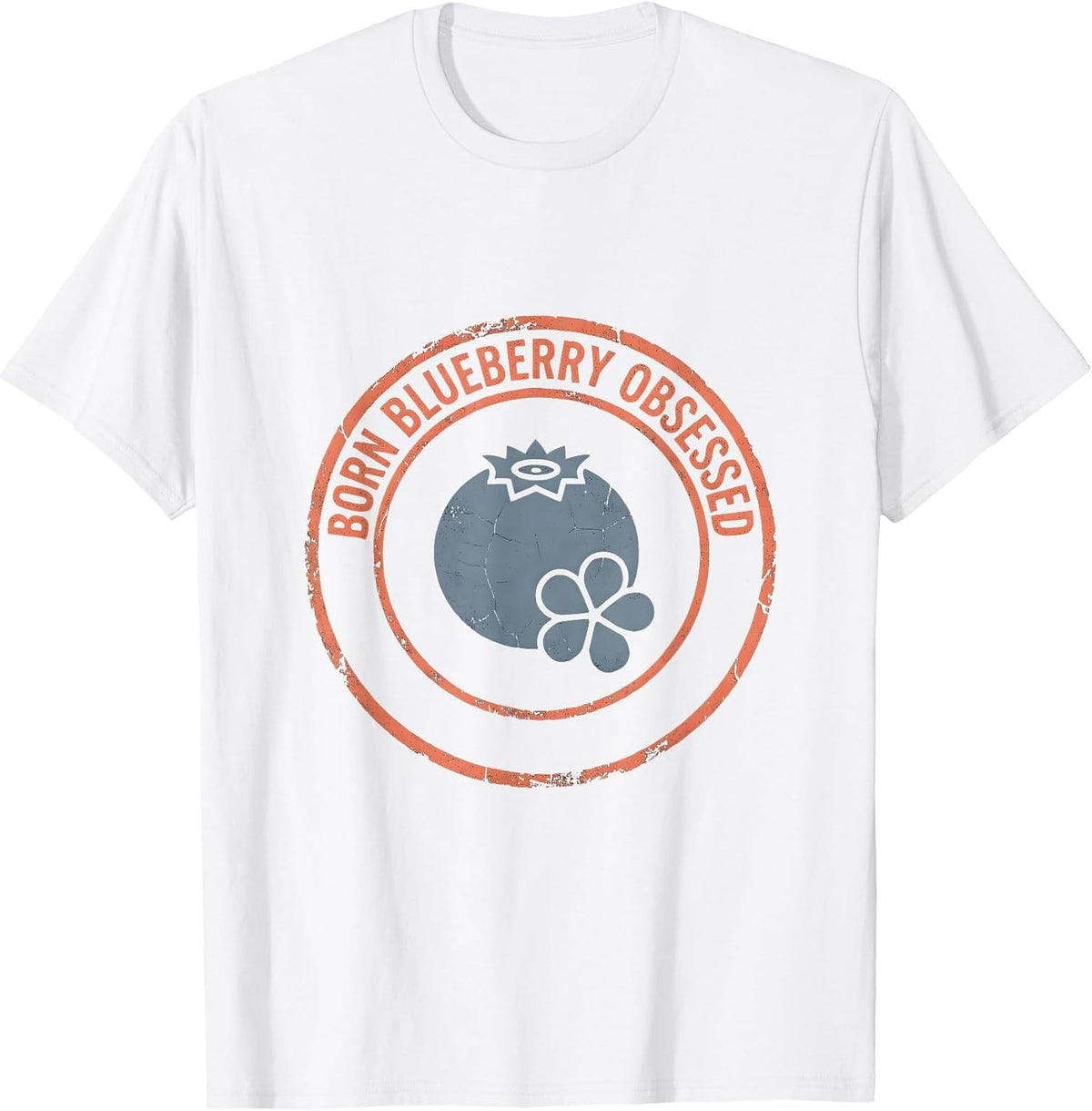 Men's Born Blueberry Obsessed Red White Blue Design T-Shirt - White