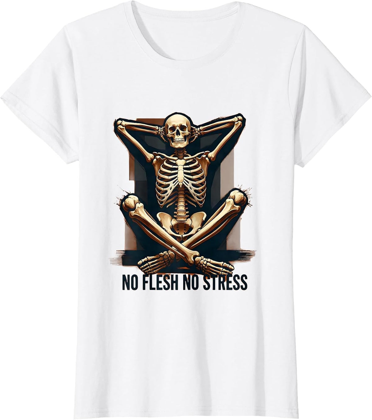 No Flesh No Stress Vegan Lifestyle Design T-Shirt - White