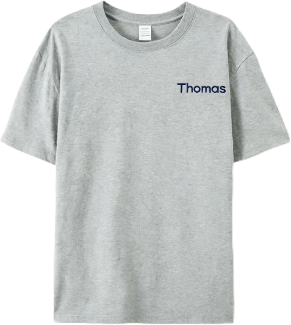 Custom Name Embroidered T-Shirt for Men Women - 100% Heavy Cotton Short Sleeve Tee (11 Colors, S-3XL) - Gray