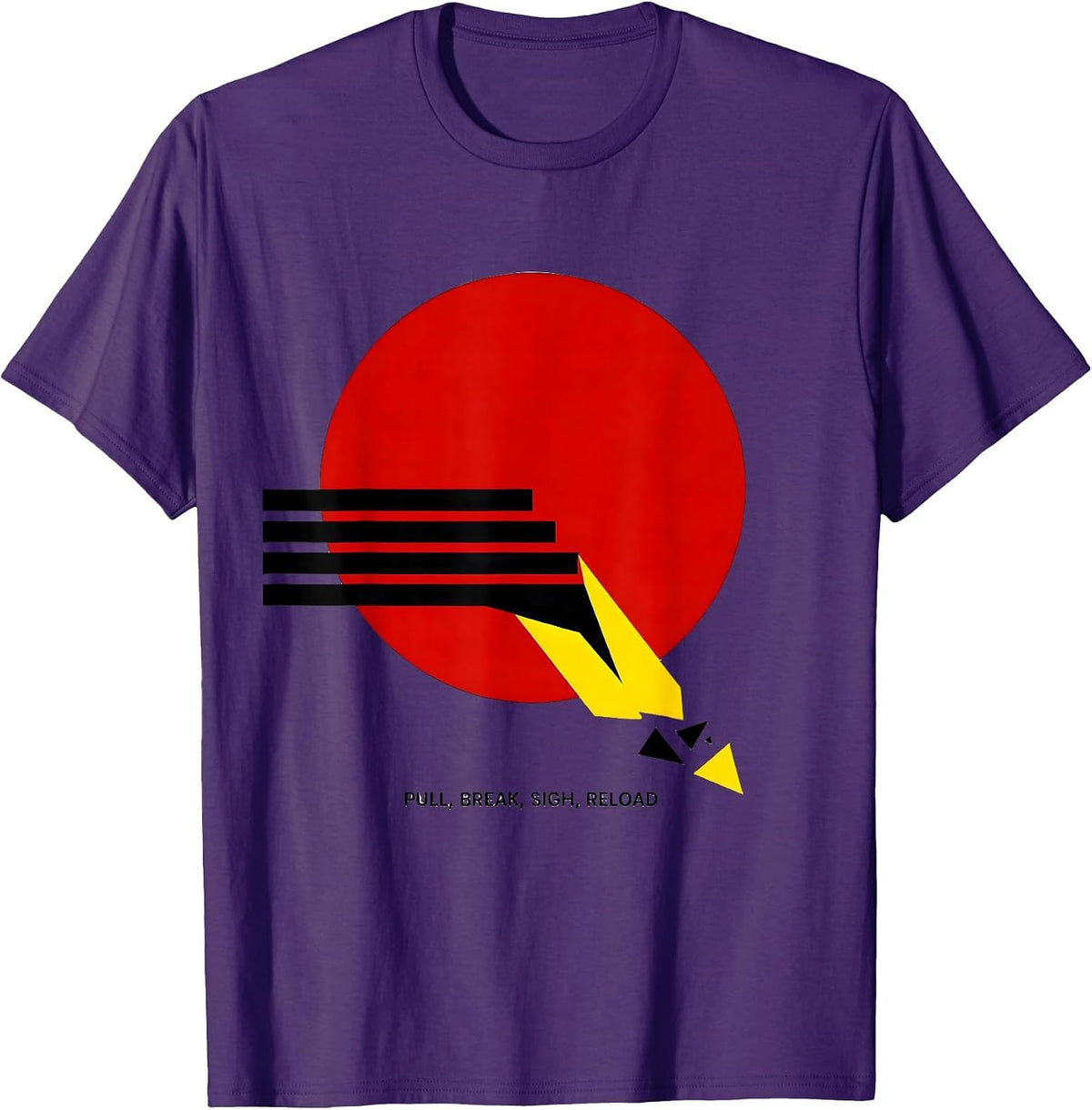Pull Break Sigh Reload Bauhaus Modern Trap Skeet Shooting T-Shirt - Purple