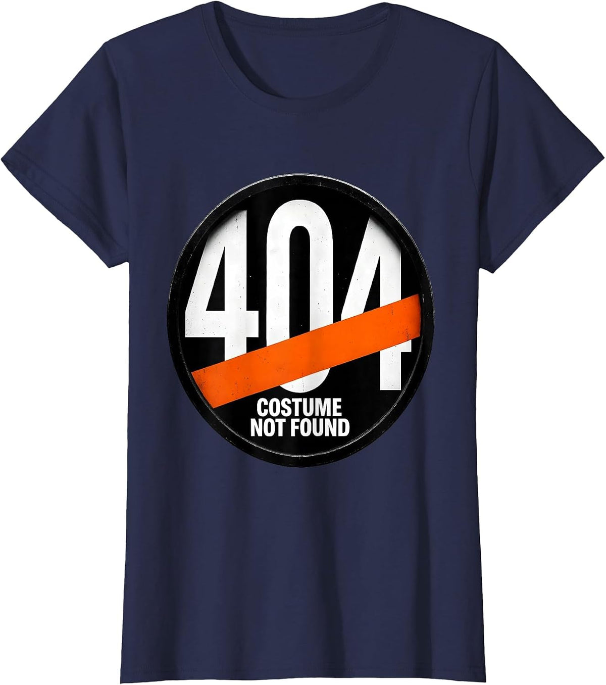 Women's 404 Error Costume Not Found Brutalist Geek Humor Halloween T-Shirt - Navy Blue