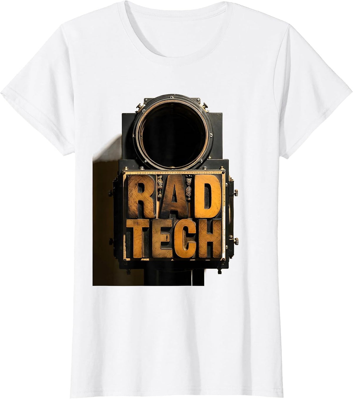 RAD TECH Wood Type Letterpress Radiology Tech Cute Coquette T-Shirt - White
