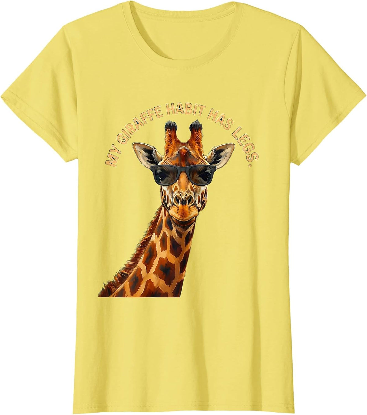 My Giraffe Habit Has Legs Funny Giraffe Lover Animal Humor T-Shirt - Lemon Yellow