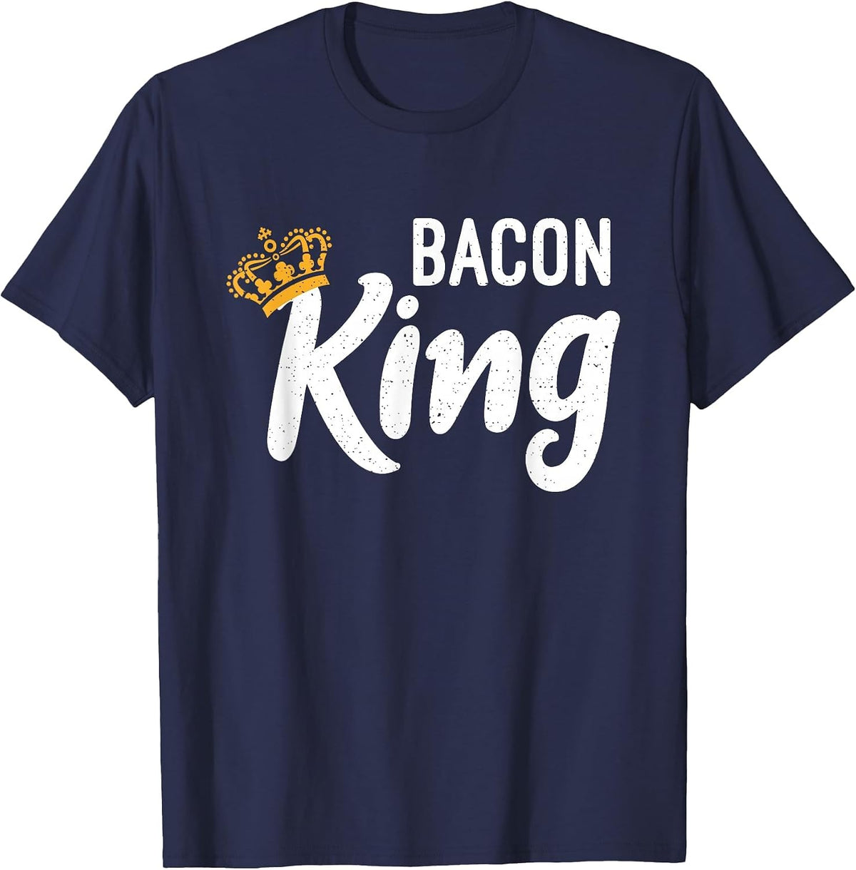 Bacon King Bacon Lover T-Shirt - Navy Blue