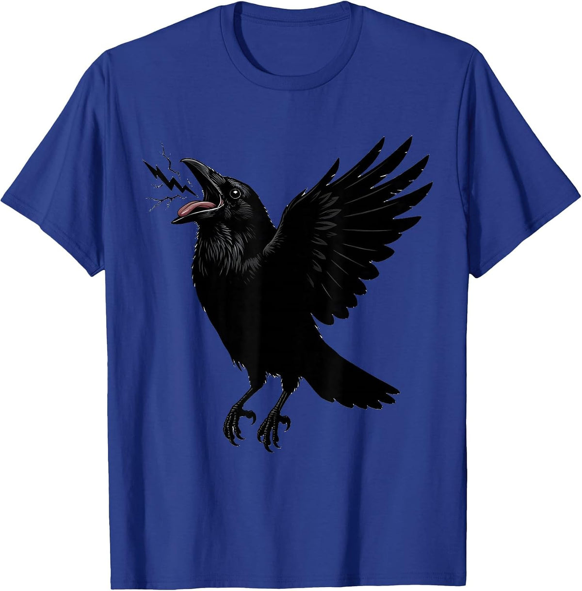 Men's Crow Mid-Caw Lightning Bolt Tongue Graphic T-Shirt - Royal Blue
