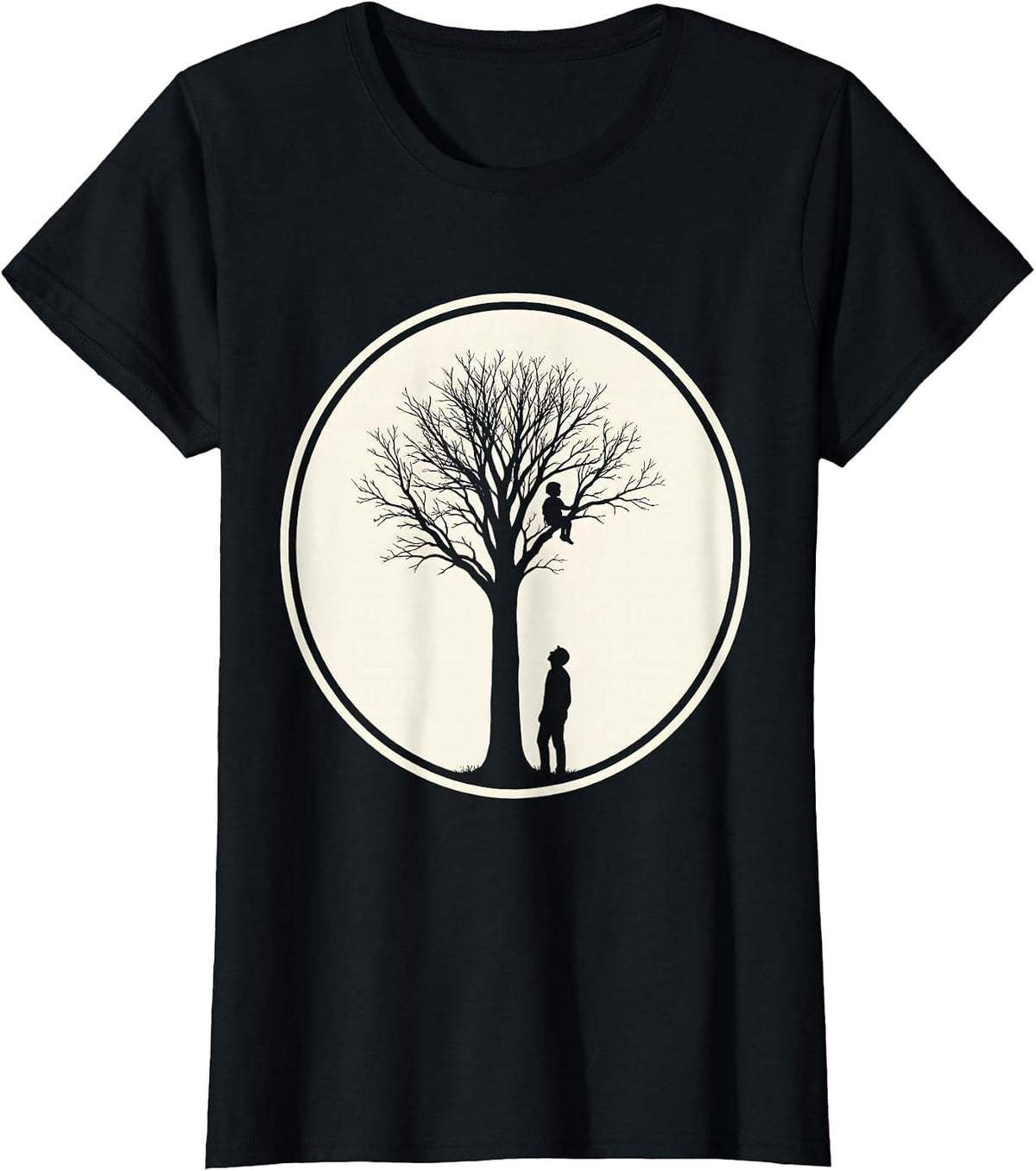 Boy Mom Tree Climbing Adventure Graphic T-Shirt - Black