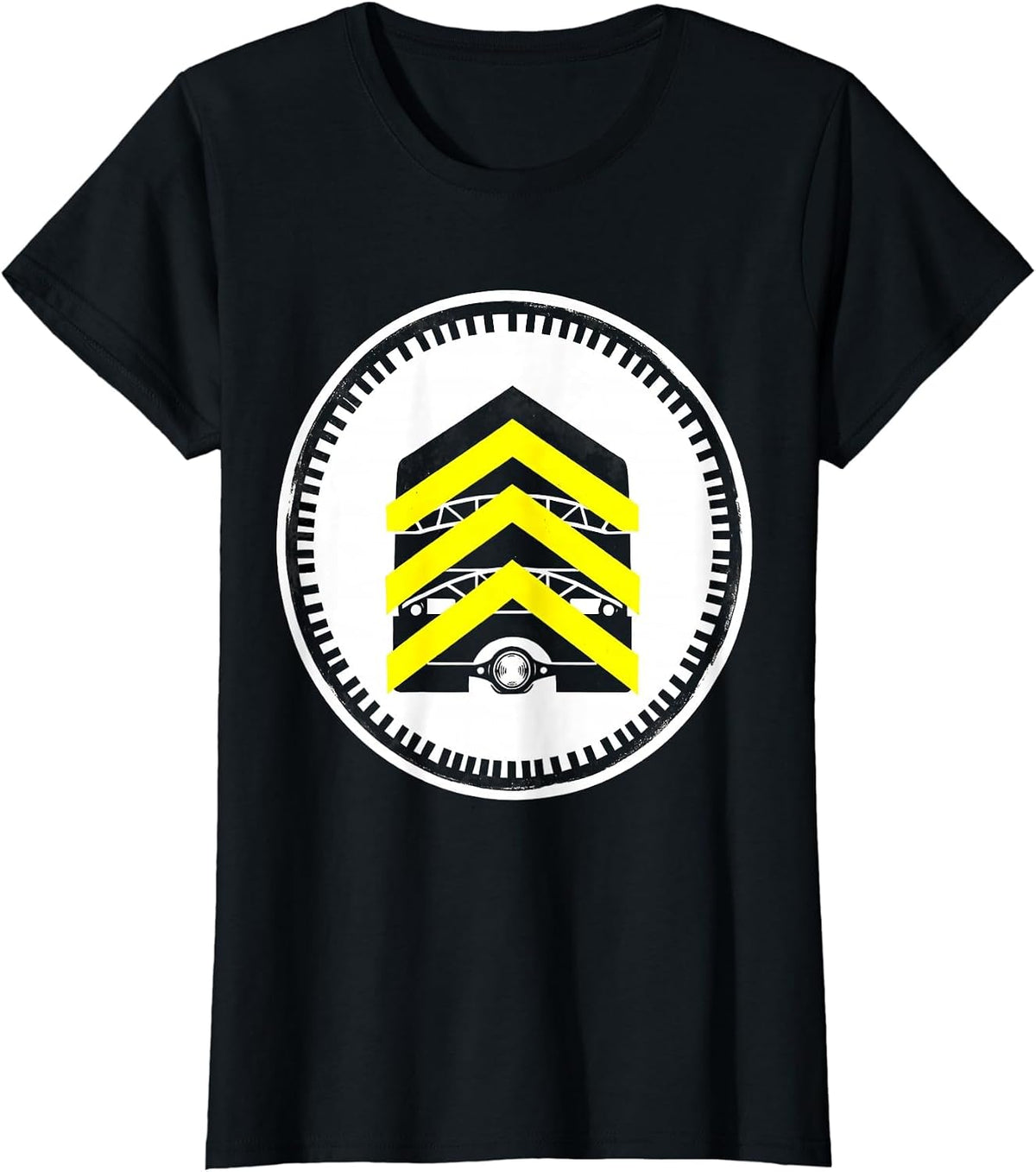 Women's School Bus Driver Stencil Graphic Funny Costume T-Shirt - Black
