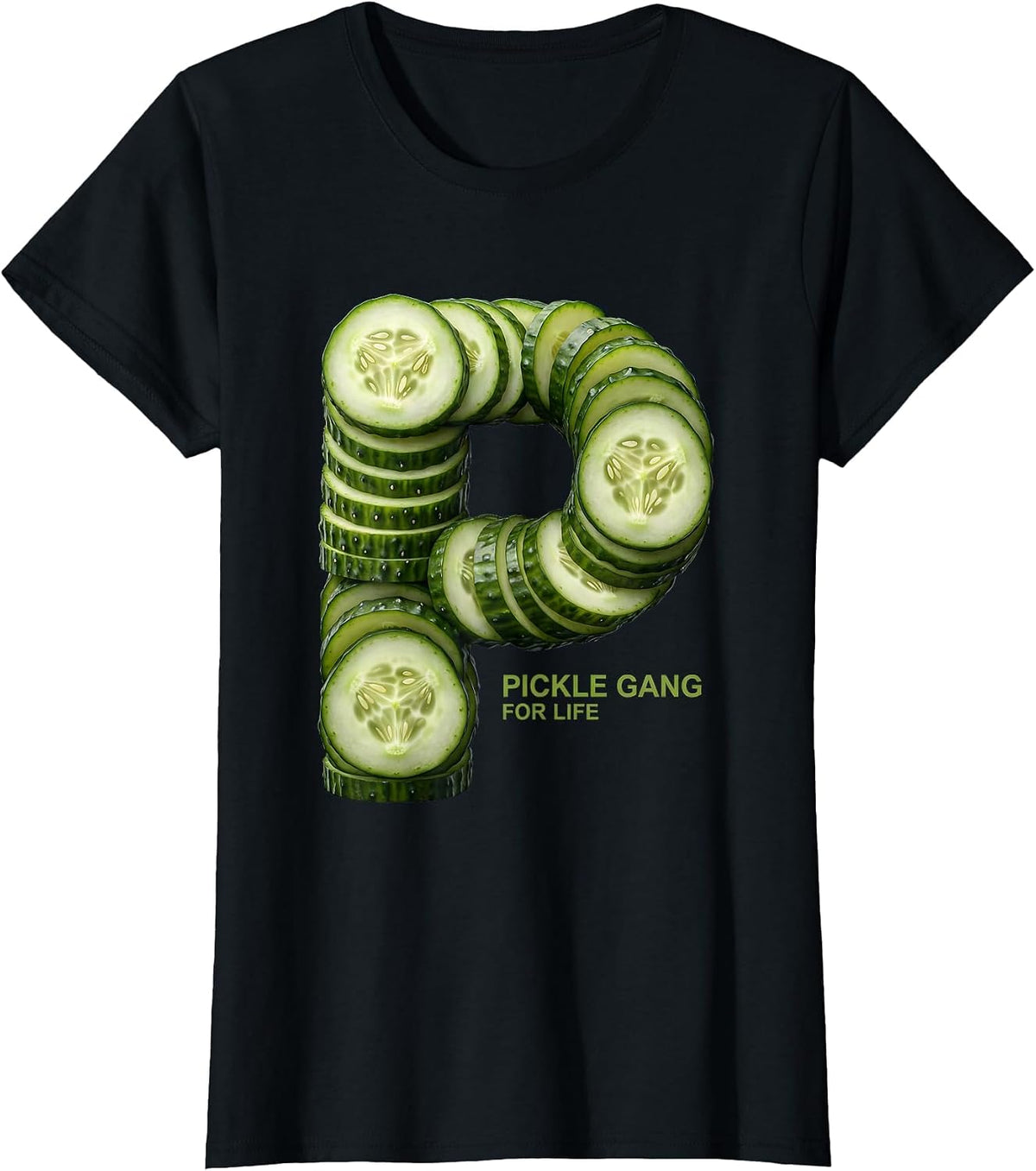 Pickle Gang For Life Funny Pickle Lover Design T-Shirt - Black
