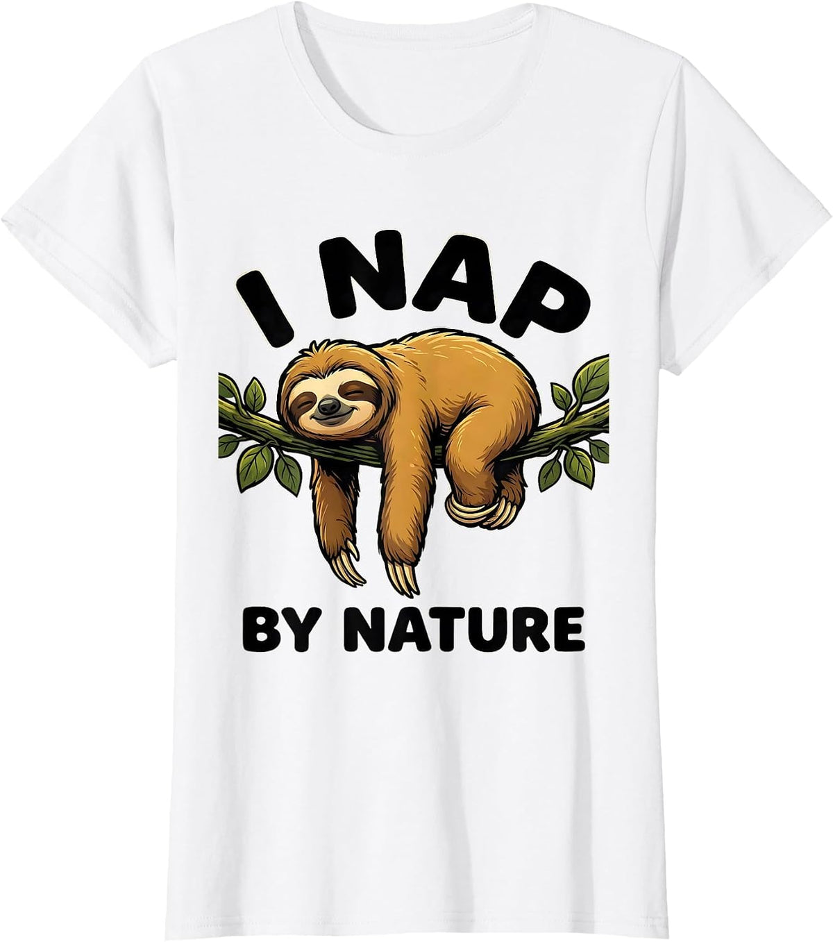 I Nap By Nature Funny Sloth Lover Gift for Introverts T-Shirt - White