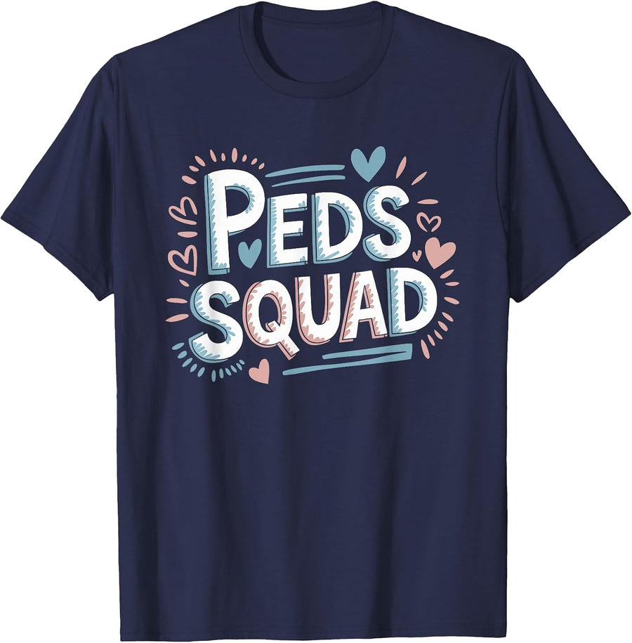 Peds Squad, Pediatrician Peds Nurse and Pediatric Doctor T-Shirt - Navy Blue