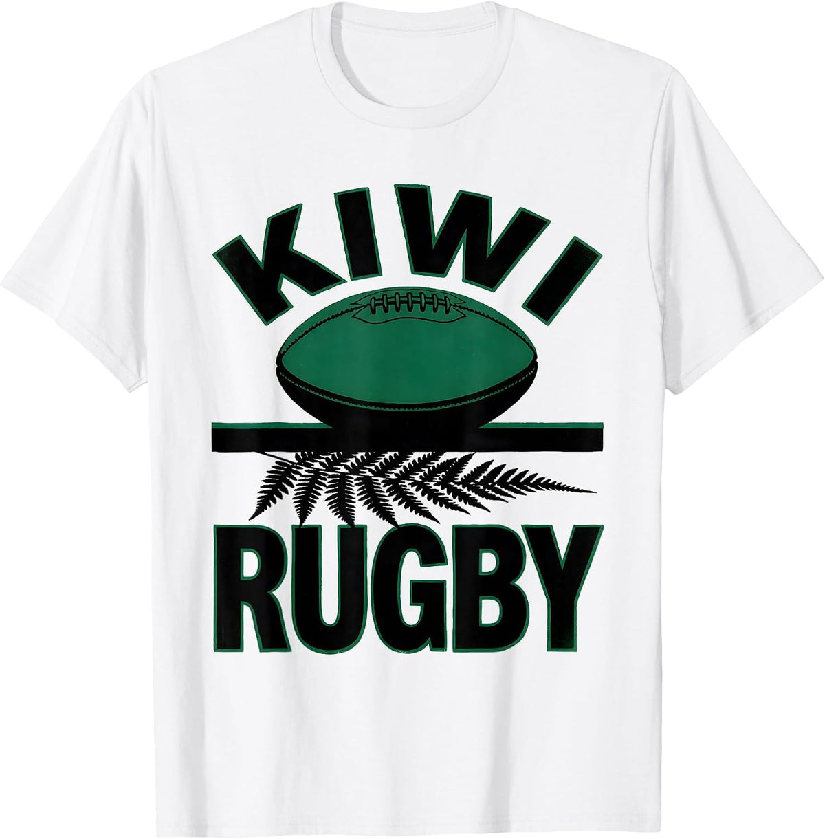 Men's KIWI RUGBY Patriotic Kiwi Rugby Fan New Zealand Haka T-Shirt - White