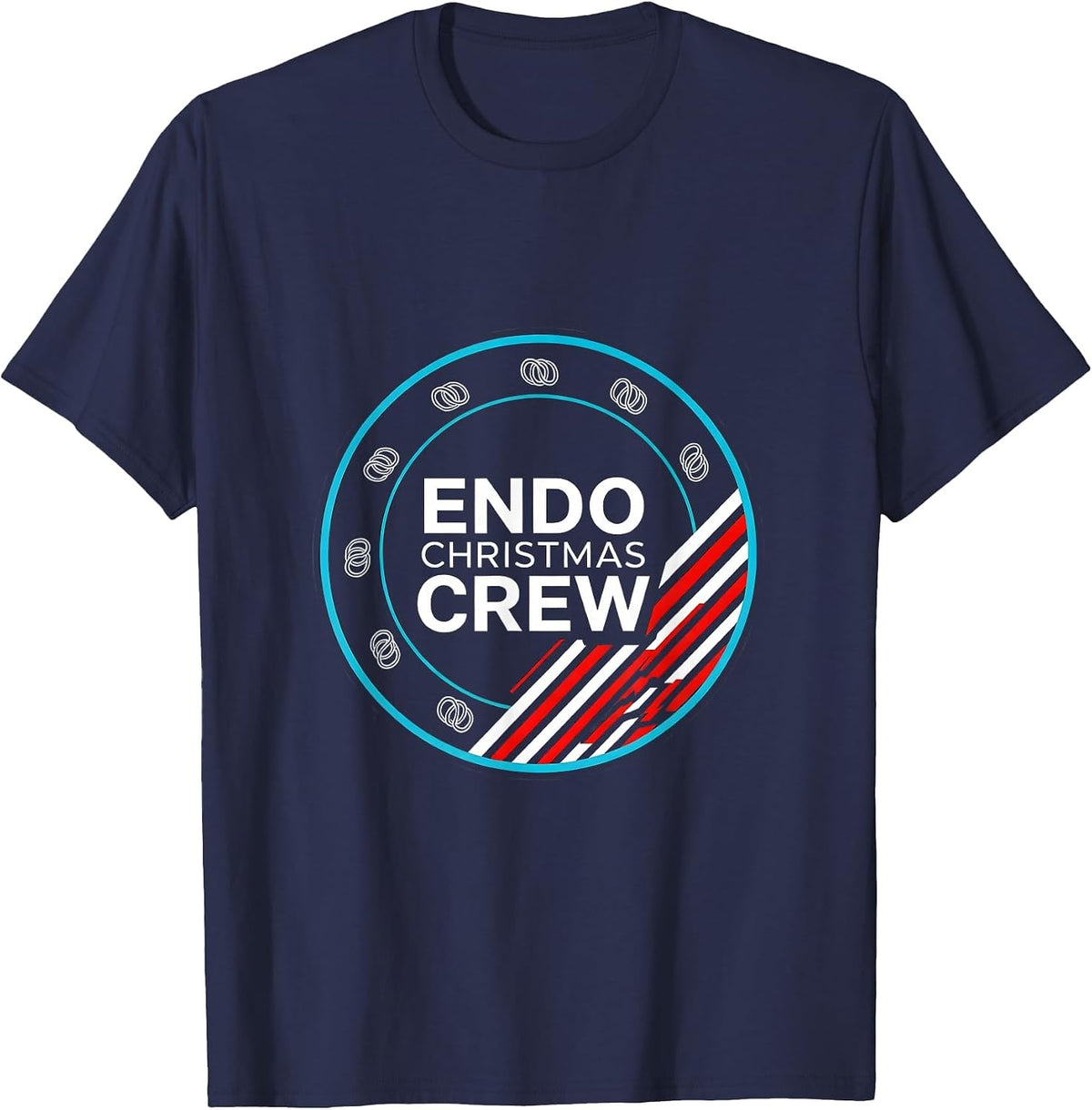 Men's Endo Christmas Crew Gastroenterology Nurse Endoscopy Tech T-Shirt - Navy Blue
