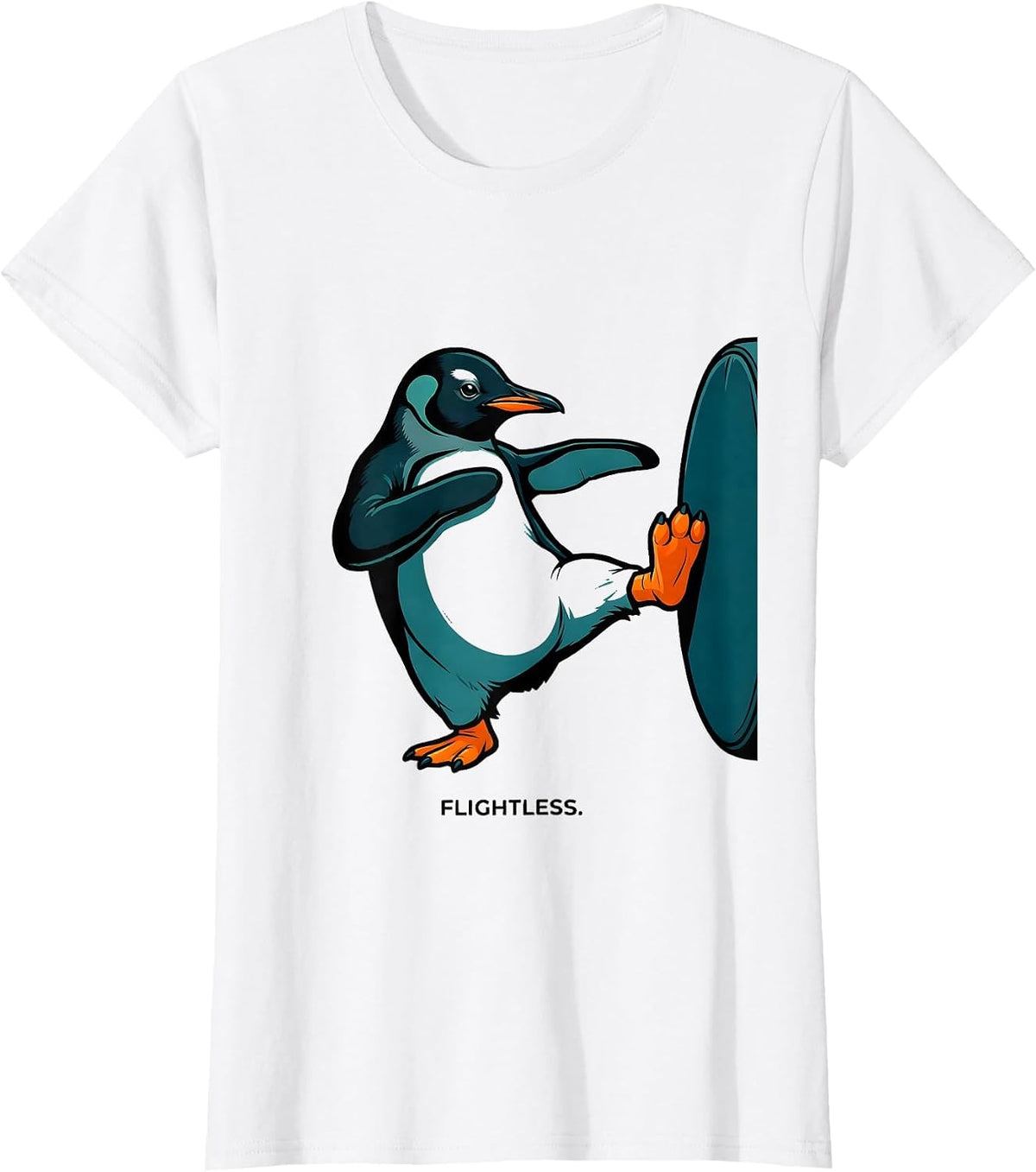 Women's Flight Was Never An Option Tactical Penguin Funny Bird Meme T-Shirt - White